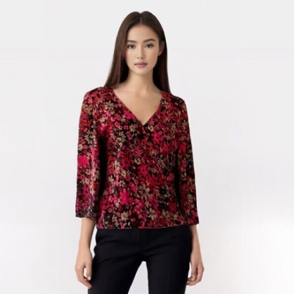 Geoffrey Beene floral top, M - Picture 1 of 6